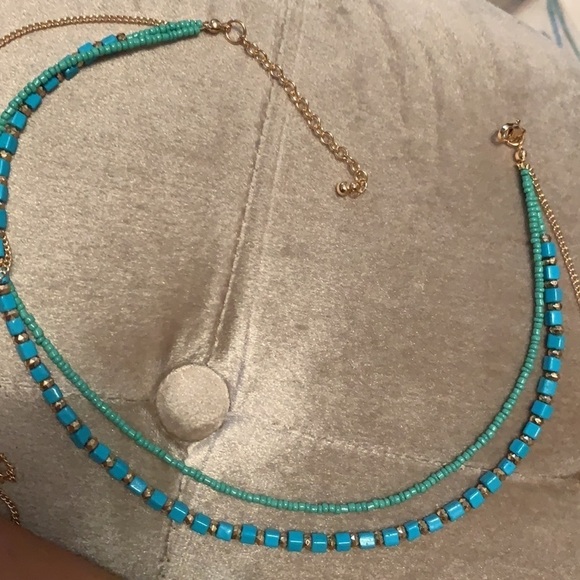 Shades of turquoise triple strand necklace, new - Picture 6 of 7